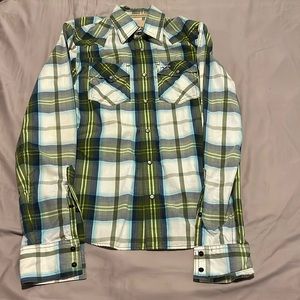 Hollister plaid cowboy shirt